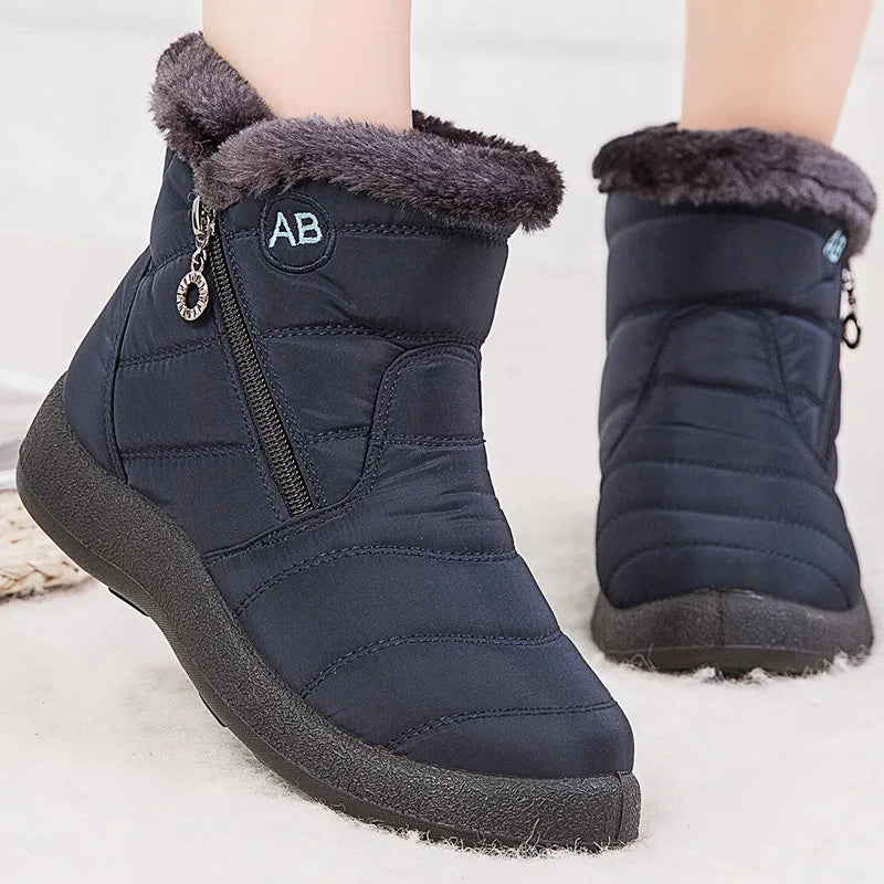 Bottines Hiver Femme Fourrées & Imperméables – Chaussures Chaudes à Talon Plat – Style Élégant & Confort – Neige / Froid - BLACKBEARD OUTDOOR INDUSTRIES