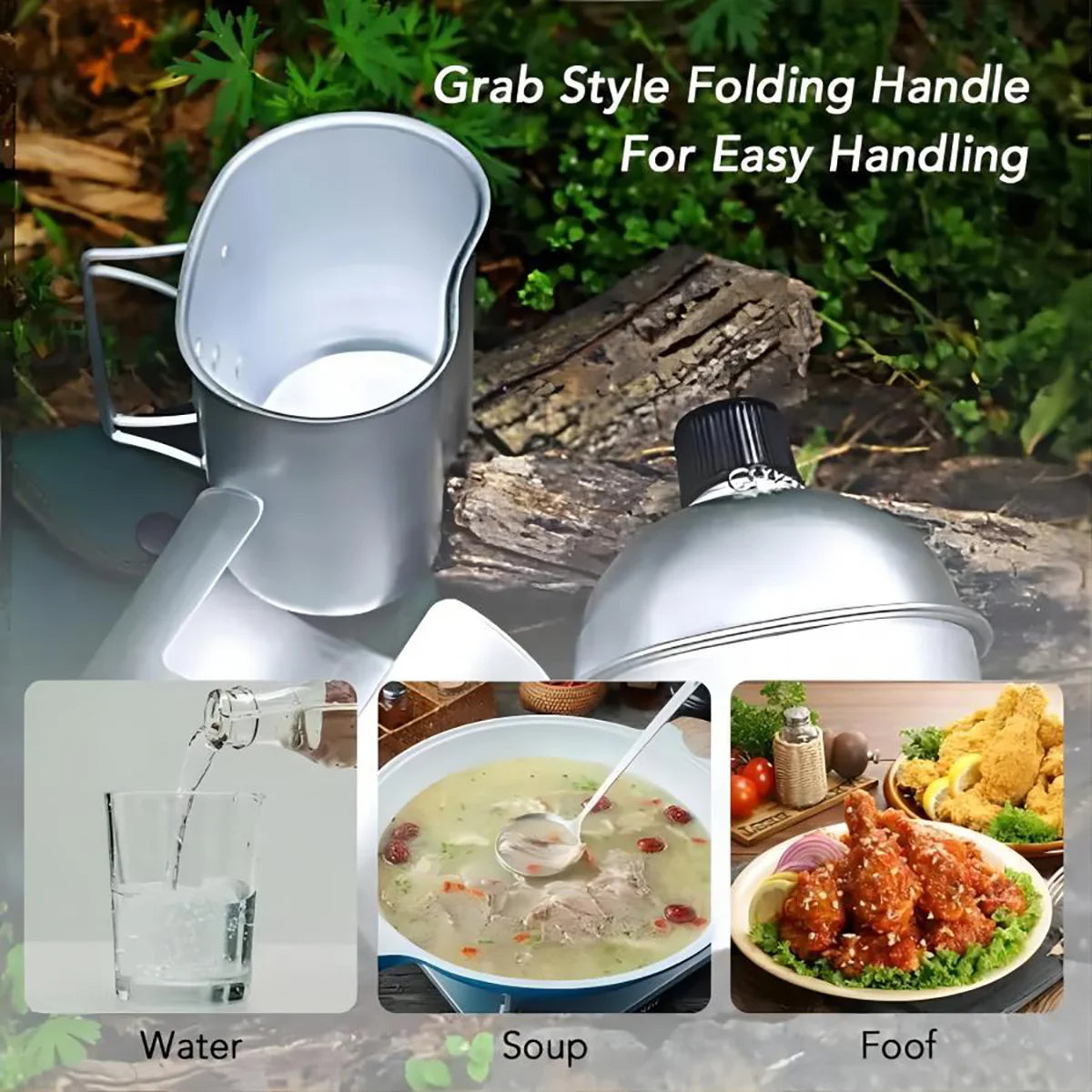 Gourde Militaire en Aluminium avec Gobelet et Pochette – 1 Set – 900 ml – Bouteille d’Eau Portable pour Camping, Randonnée, Voyage, Activités Outdoor - BLACKBEARD OUTDOOR INDUSTRIES