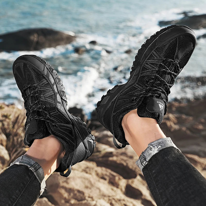 HIKEUP Sneakers Respirants avec Amorti Antidérapants – Chaussures de Randonnée Homme pour Course, Trekking et Sports de Plein Air BLACKBEARD OUTDOOR INDUSTRIES