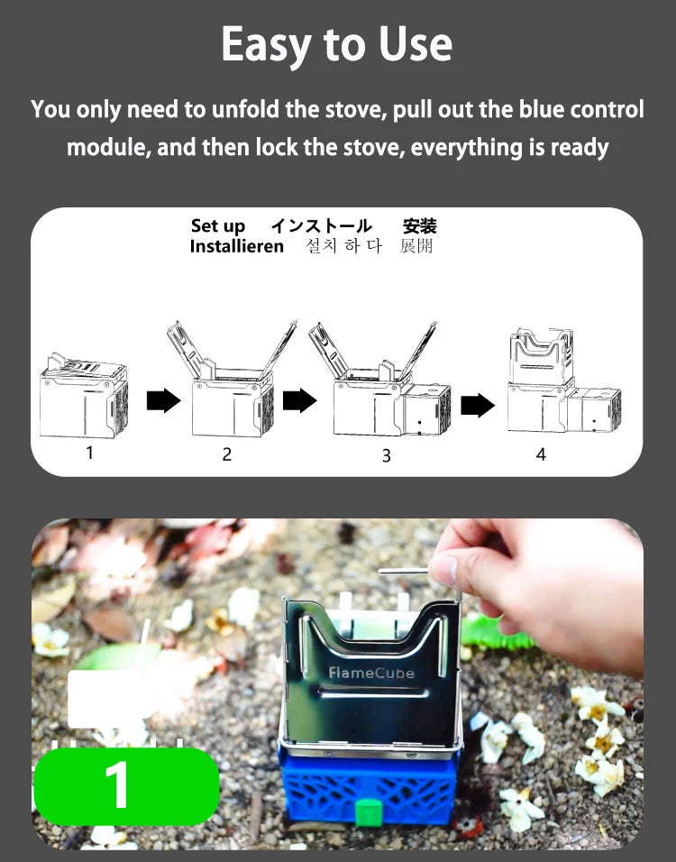 Mini Réchaud de Camping Portable – Survival Stove avec Générateur Thermoélectrique et Powerbank - BLACKBEARD OUTDOOR INDUSTRIES