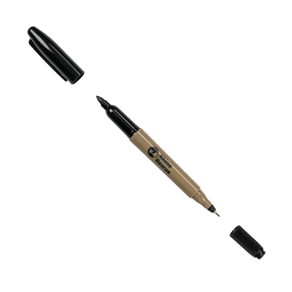 RHINO RESCUE - Marqueurs à Double Pointe – Pointe Fine et Large, Idéaux pour le Camping, la Maison, la Signature et le Marquage (Pack de 10) - BLACKBEARD OUTDOOR INDUSTRIES