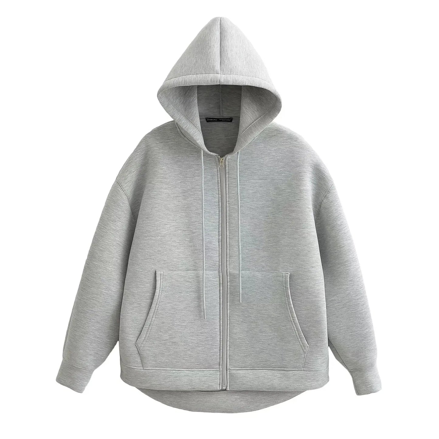 Veste à Capuche Grise femme - Manteau à Manches Longues avec Poches Spacieuses et Fermeture Éclair - Veste Décontractée et Légère pour Femme - BLACKBEARD OUTDOOR INDUSTRIES