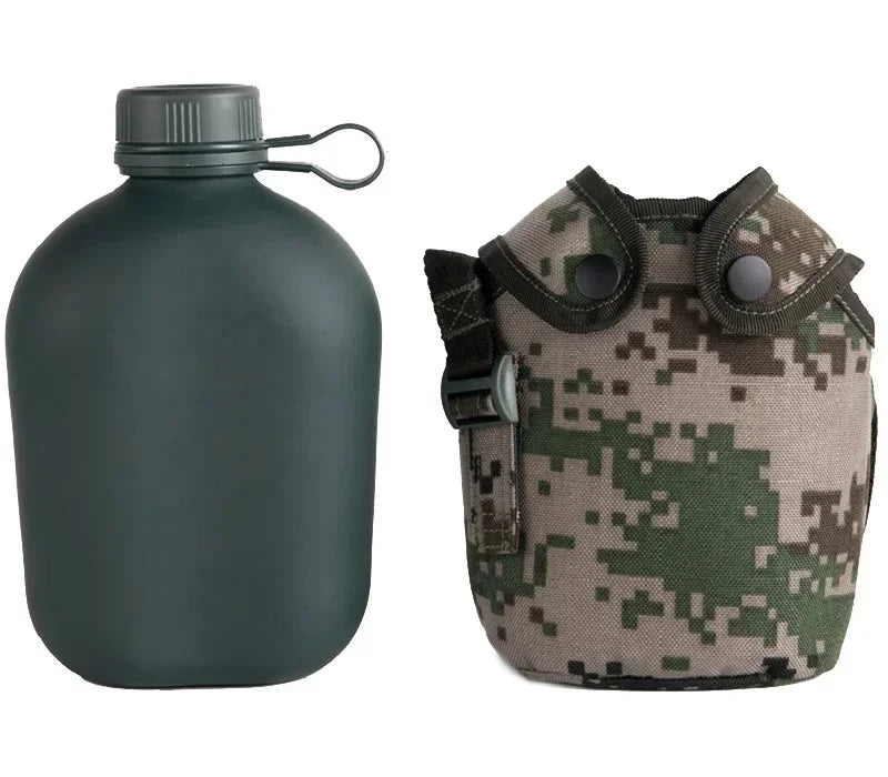 Gourde Camouflage 1L – Bouteille d'Eau Militaire en Aluminium avec Sangle pour Camping, Randonnée et Aventures Extérieures - BLACKBEARD OUTDOOR INDUSTRIES