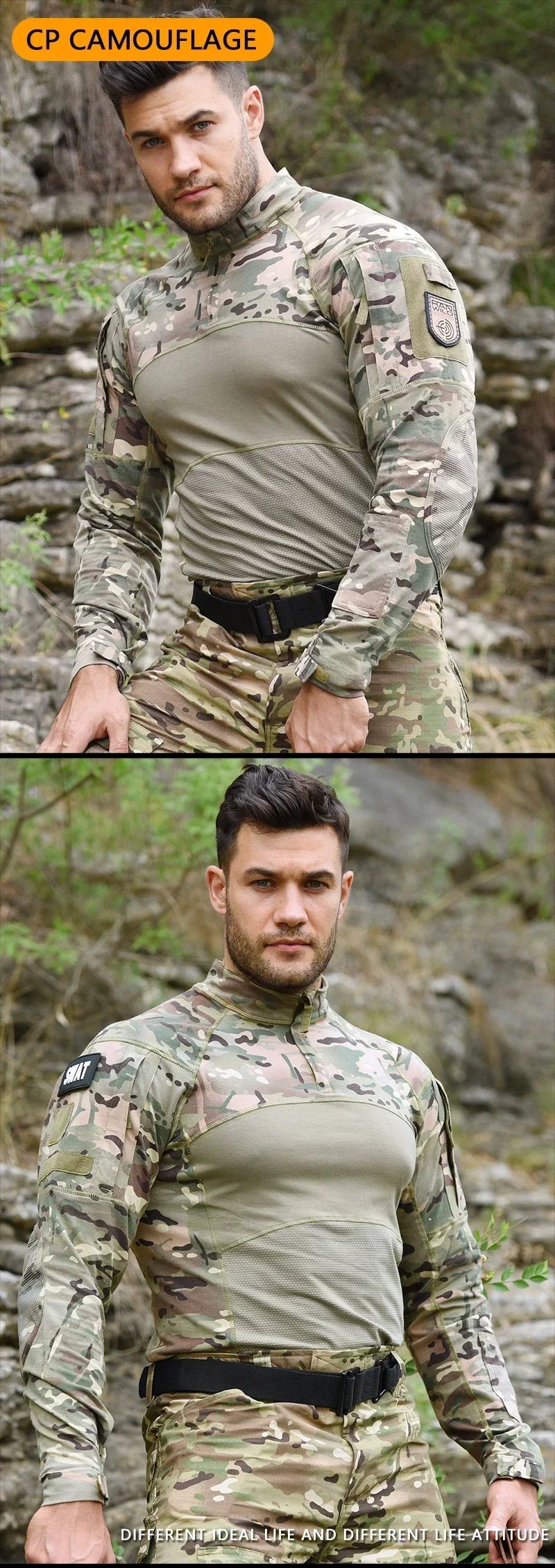 Chemise de Combat Homme à Manches Longues 1/4 Zip – Veste Tactique Outdoor - BLACKBEARD OUTDOOR INDUSTRIES
