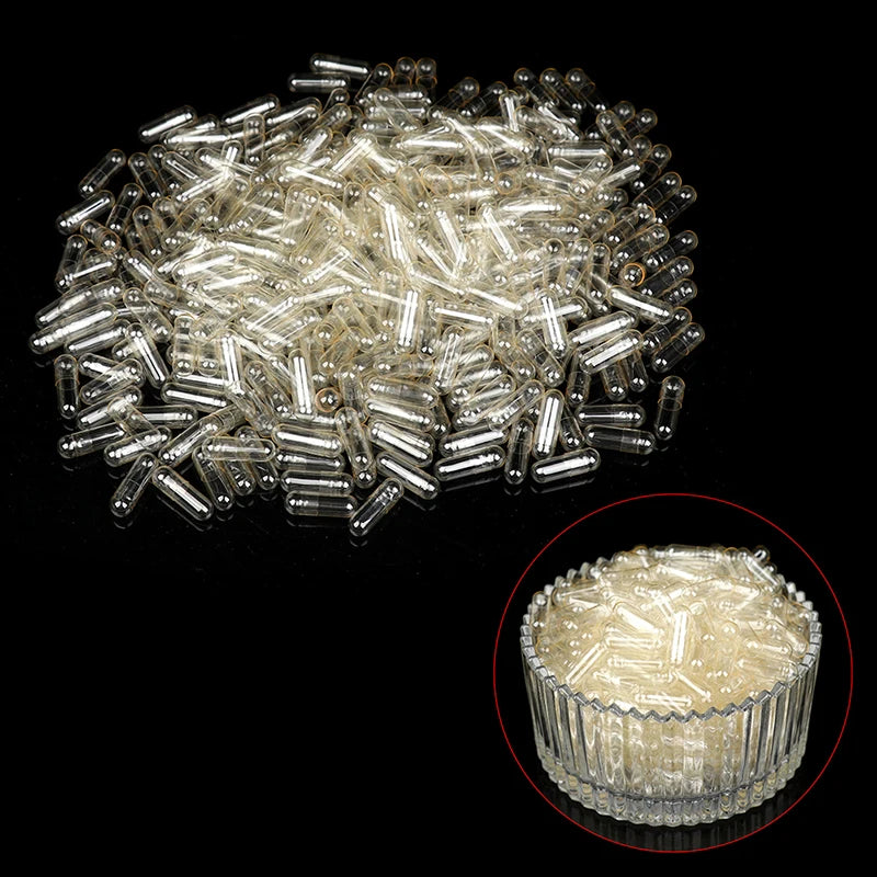 100PCS Capsules Vides en Gélatine Transparente - Taille Standard 00#, 0#, 1# Ma boutique