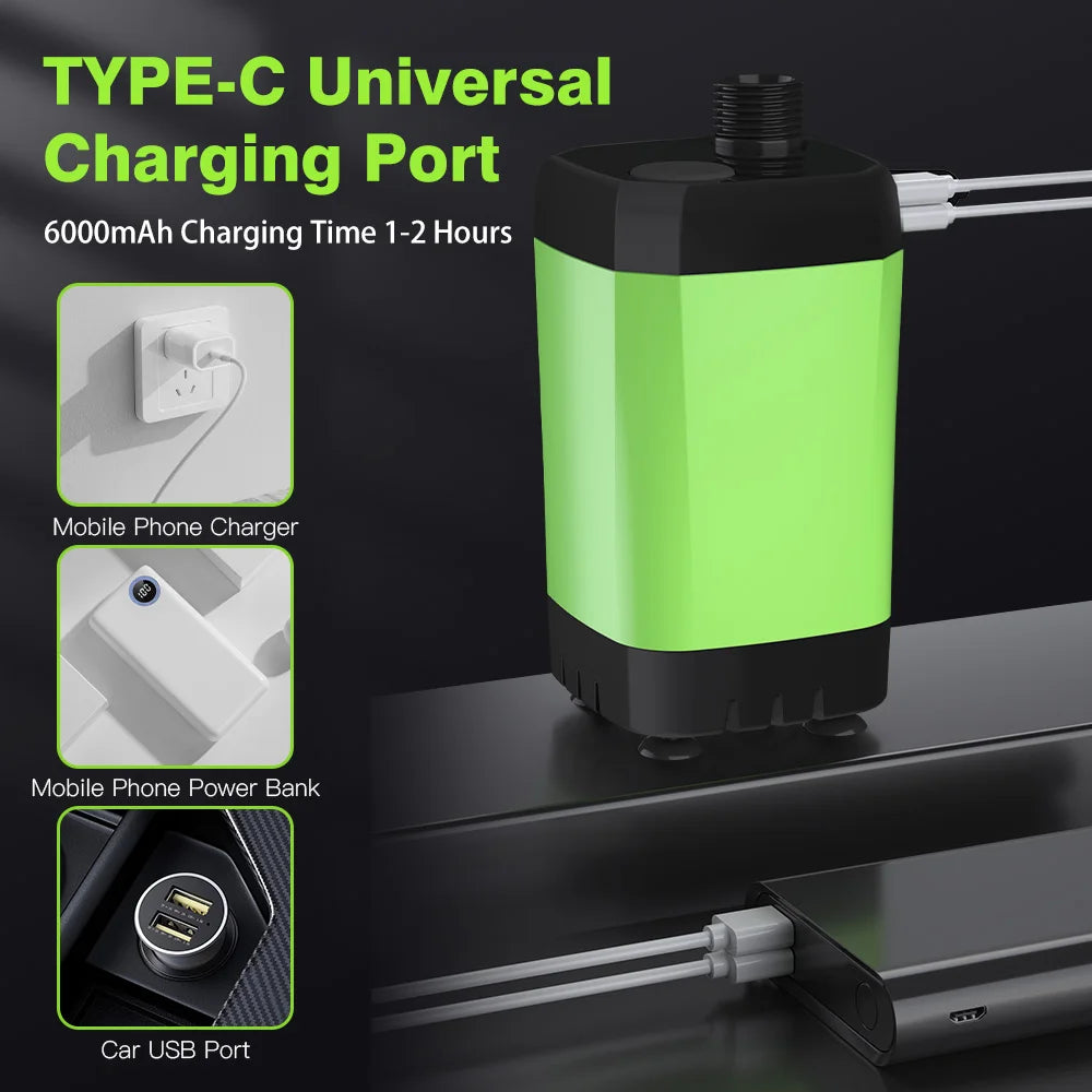 Kit de Douche Portable pour Camping – Pompe de Douche RV avec Écran Numérique Intelligent, Mode Éco Énergétique, Batterie 6000mAh – Idéale pour Aventures en Plein Air - BLACKBEARD OUTDOOR INDUSTRIES