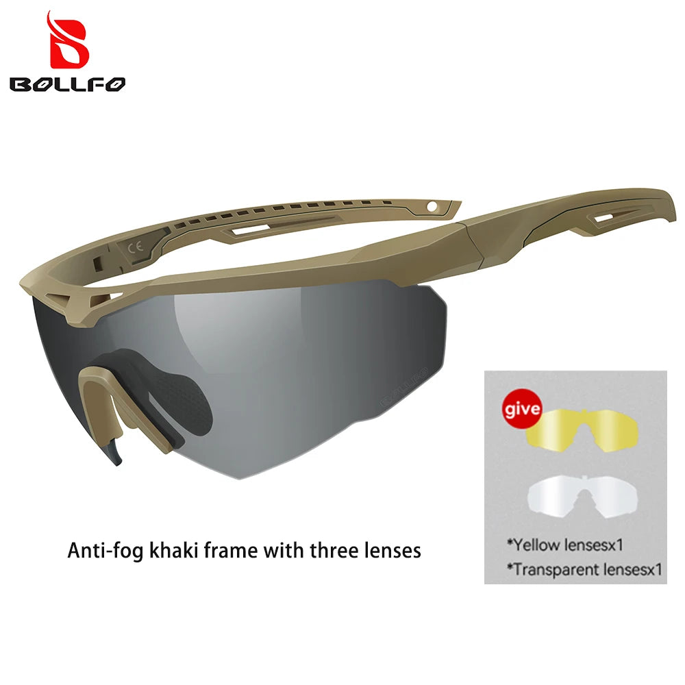Lunettes Tactiques de Tir 3 Lentilles - Lunettes Résistantes aux Impacts, Anti-buée et Anti-vent BLACKBEARD OUTDOOR INDUSTRIES