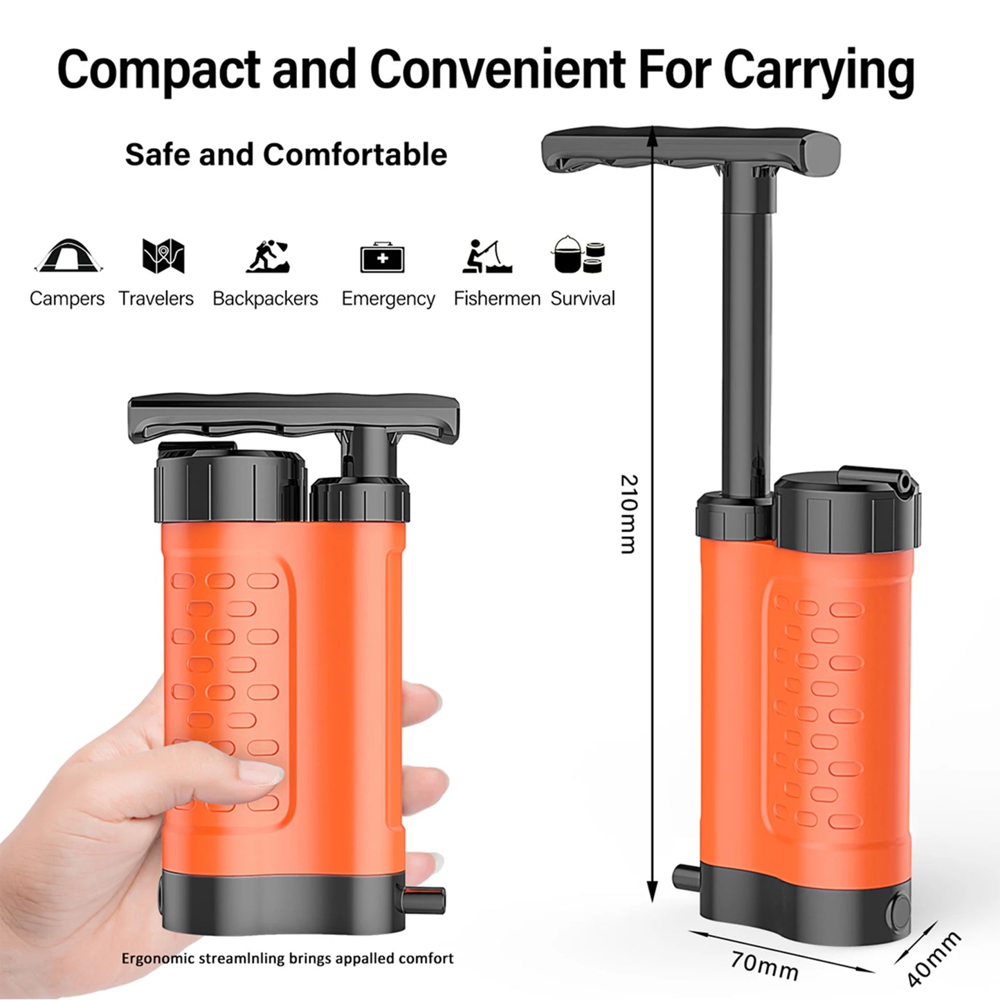 Pompe Purificateur d’Eau avec Filtre 0.01 Micron – Système de Filtration Portable pour Survie, Camping & Randonnée - BLACKBEARD OUTDOOR INDUSTRIES