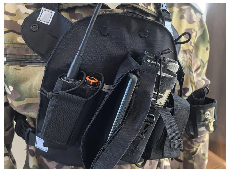 XIERDE Walkie Talkie Radio Holster & Chest Rig - Nylon Radio Case BLACKBEARD OUTDOOR INDUSTRIES