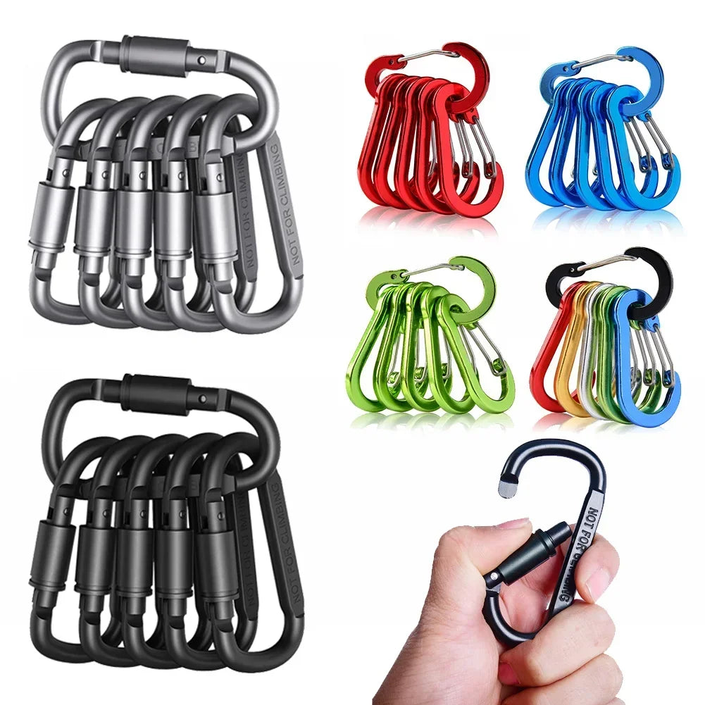 Lot de 6 Mousquetons D-Ring en Alliage d’Aluminium – Accessoires Multifonctions Outdoor - BLACKBEARD OUTDOOR INDUSTRIES
