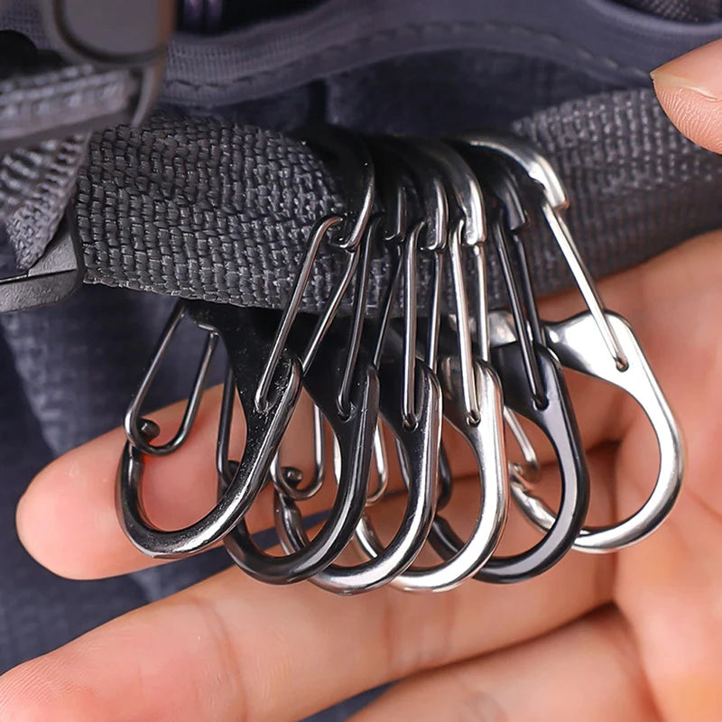 5PCS Mousquetons Tactiques en S – Mini Clip Aluminium Anti-Vol pour Camping & Randonnée - BLACKBEARD OUTDOOR INDUSTRIES