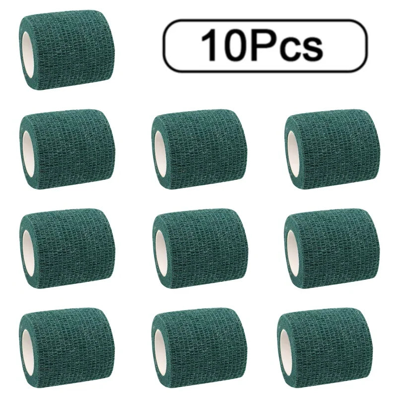 10 Rouleaux de Bande Auto-adhésive Élastique - Bandage Sportif, Tape de Protection pour Articulations (Genou, Doigt, Épaule) et Accessoires Tatouage - BLACKBEARD OUTDOOR INDUSTRIES