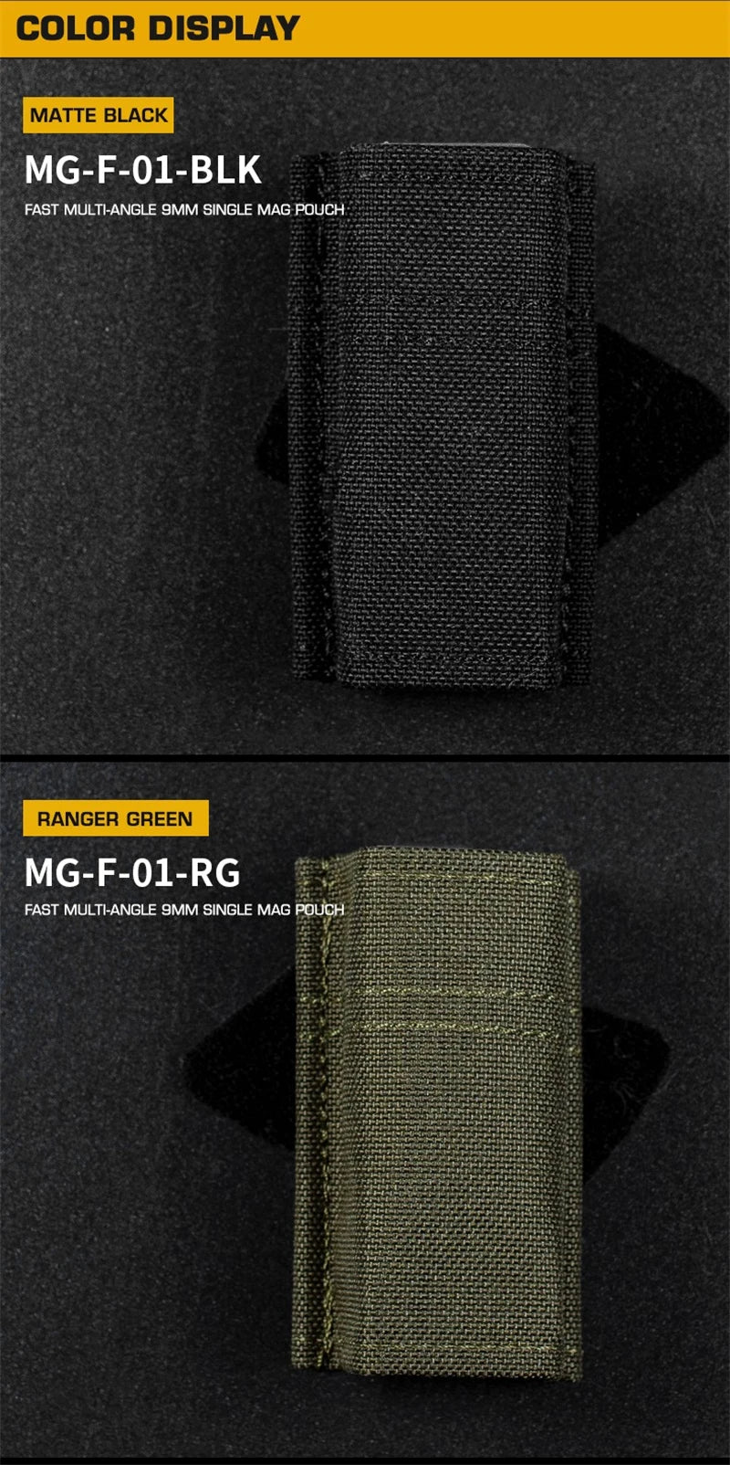 Poche à Chargeur Tactique Molle FAST Multi-Angle pour 9mm – Système de Poche à Magasin Simple BLACKBEARD OUTDOOR INDUSTRIES