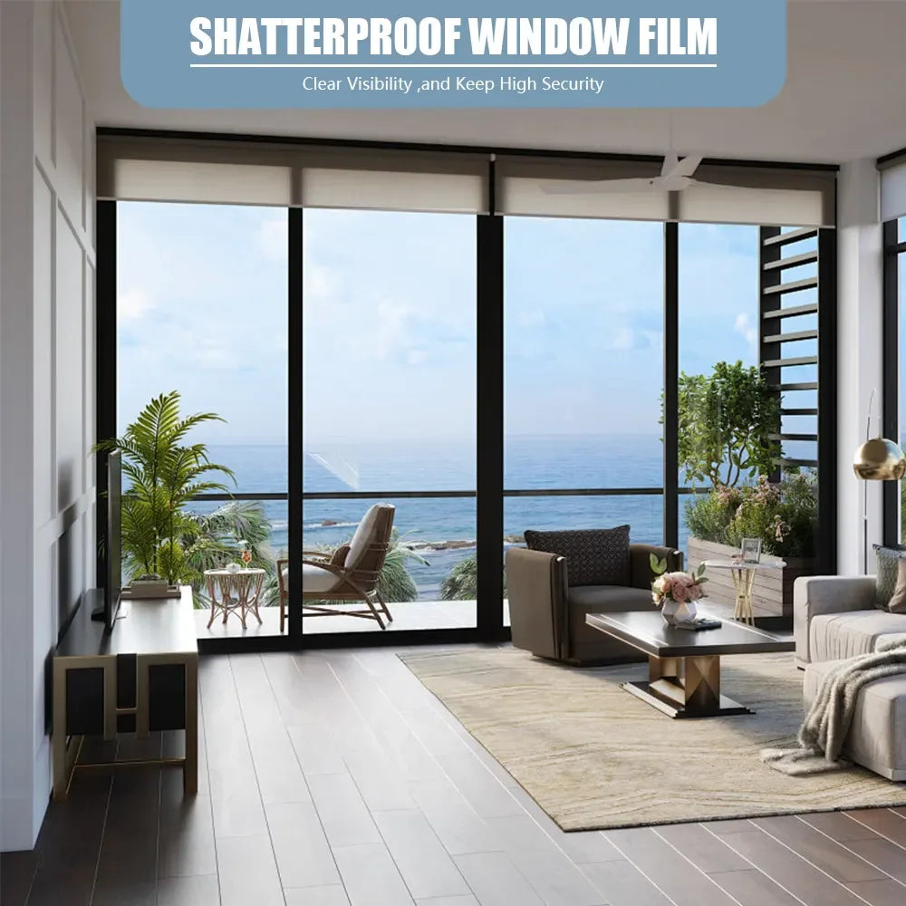 Film de Sécurité Transparent pour Fenêtres - Protection Verre Anti-Explosion, Anti-Bris, 1.52m x 30m BLACKBEARD OUTDOOR INDUSTRIES