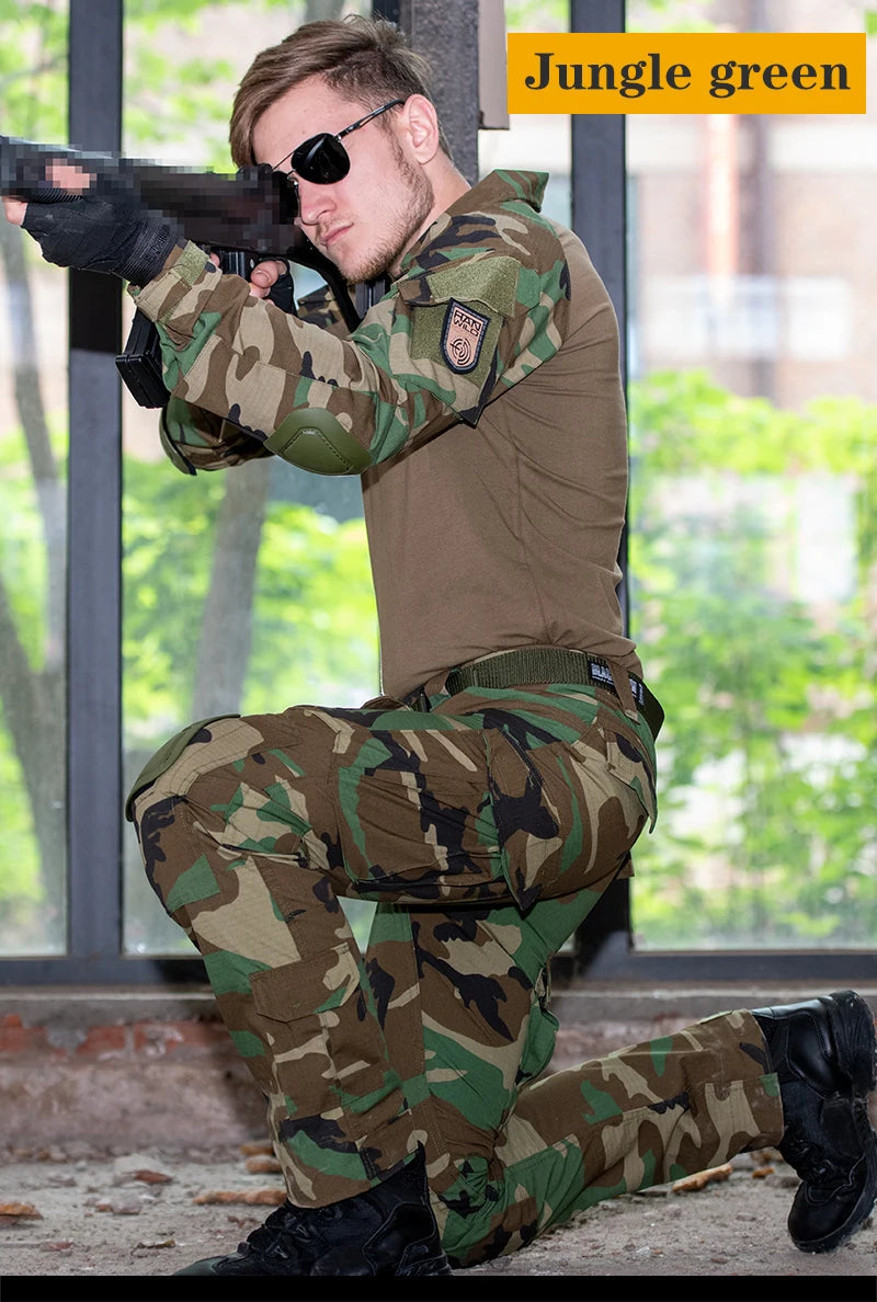 Chemise Tactique à Manches Longues Outdoor CP - T-shirt Combat à Zip 1/4 en Ripstop Coton Camo pour Hommes BLACKBEARD OUTDOOR INDUSTRIES