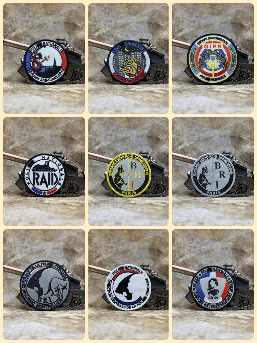 Patches Brodé Police Nationale Française – Accessoire Tactique avec Fixation Velcro ou à Coudre - BLACKBEARD OUTDOOR INDUSTRIES