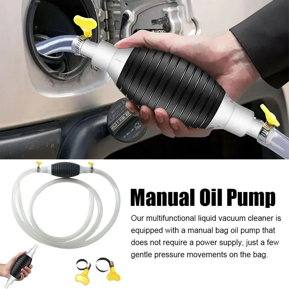 Pompe Manuelle de Transfert Multifonction – Pompe à Carburant, Huile, Eau, Diesel, Nettoyeur Liquide avec Colliers Métalliques Antifuite - BLACKBEARD OUTDOOR INDUSTRIES