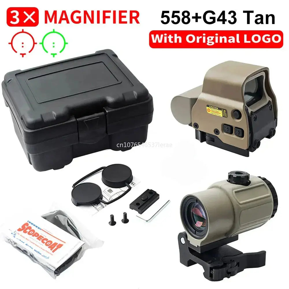 558 Viseur Holographique à Point Rouge avec Magnificateur 3X/5X G33/G43/G45 - Rail 20mm & Système de Fixation Rapide Ma boutique