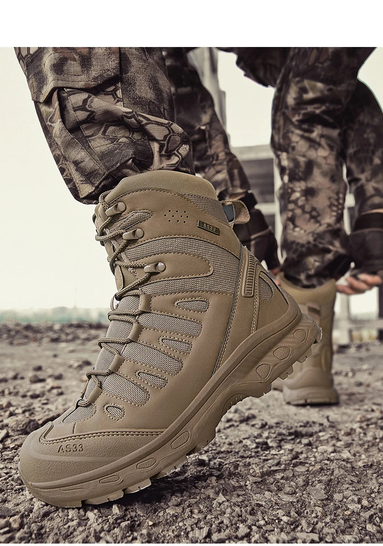Bottes Tactiques pour Homme – Hautes, Lacées, Militaires, de Randonnée, en Cuir PU, Imperméables, Taille Plus, Unisexes, pour Escalade et Travail - BLACKBEARD OUTDOOR INDUSTRIES