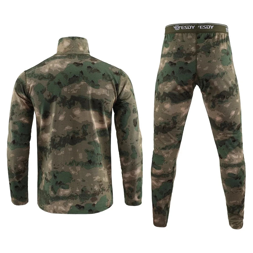 Ensemble de Sous-Vêtements Thermiques pour Homme – Sous-Vêtements Chauds en Fleece, Sèche-Vite, Compression, Long Johns pour l'Hiver – Vêtements Militaires/Armée BLACKBEARD OUTDOOR INDUSTRIES