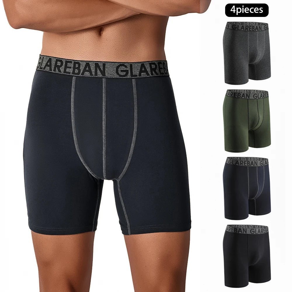 Pack de 4 Boxers Mi-Long pour Hommes - Coton Respirant BLACKBEARD OUTDOOR INDUSTRIES