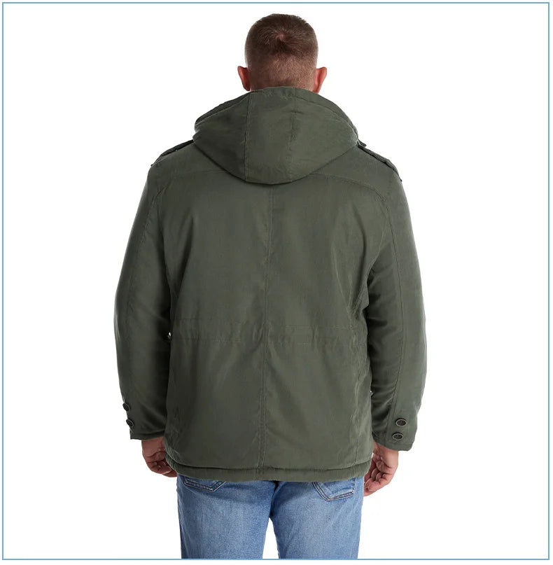 Parka Homme Hiver Chaude – LZLLTT Avec Capuche Amovible | Doublure Polaire | Multipoches | -30°C à +5°C - BLACKBEARD OUTDOOR INDUSTRIES