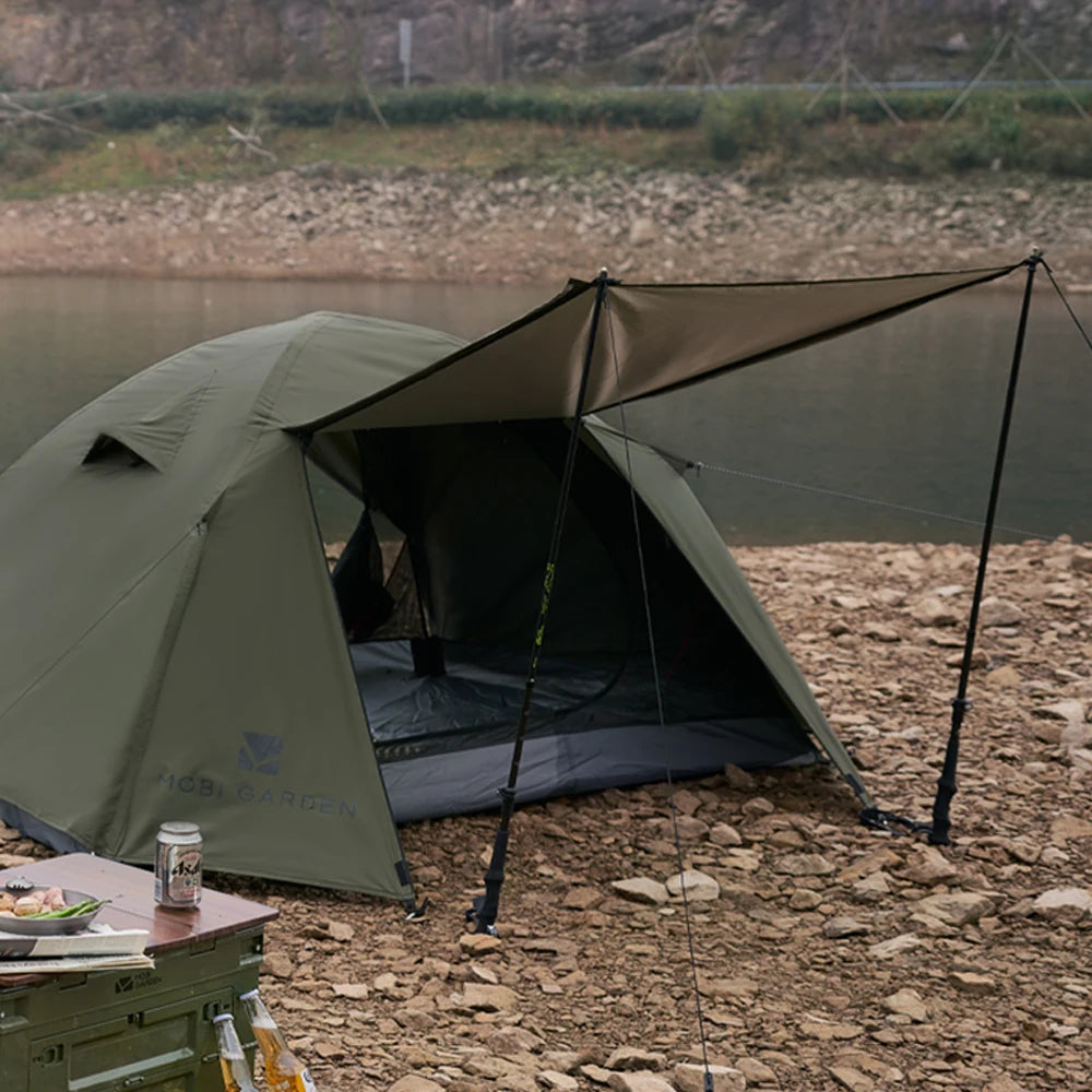 MOBI GARDEN Camping Backpacking Tent Waterproof Rainproof Hiking Silver Coated Sun Protection Easy Set Up - BLACKBEARD OUTDOOR INDUSTRIES