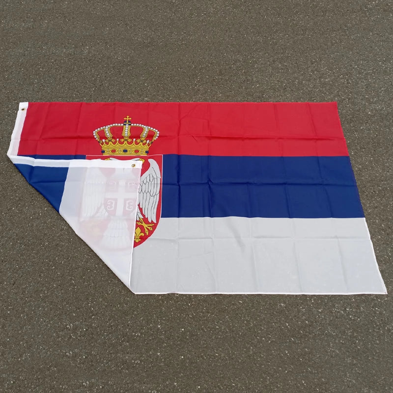Drapeau de la Serbie 90x150 cm - Bannière en Polyester Suspendue et Flottante SRB RS Republika Serbja BLACKBEARD OUTDOOR INDUSTRIES