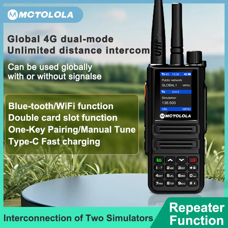 MOTOLOLA MT-8900 Talkie-Walkie Android 2G/4G - Radio Analogique VHF/UHF à Longue Portée Compatible PTT/PoC - BLACKBEARD OUTDOOR INDUSTRIES