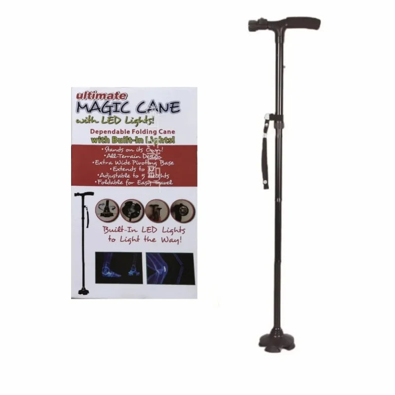 Canne Télescopique Pliable avec LED – Béquille Anti-Dérapante, Légère et Fiable pour Seniors Ma boutique