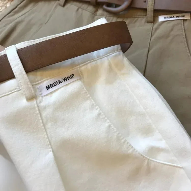 Short Large Femme Été – Style Classique & Décontracté Coupe A-Line, Léger, Coton Mélangé, Taille Mi-haute, Fermeture Zippée Ma boutique