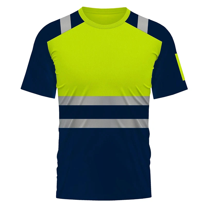 T-shirt de Sécurité Haute Visibilité – Été Respirant & Séchage Rapide Manches Courtes | Tissu Réfléchissant | Polyester Léger | Tailles L à XXXL - BLACKBEARD OUTDOOR INDUSTRIES