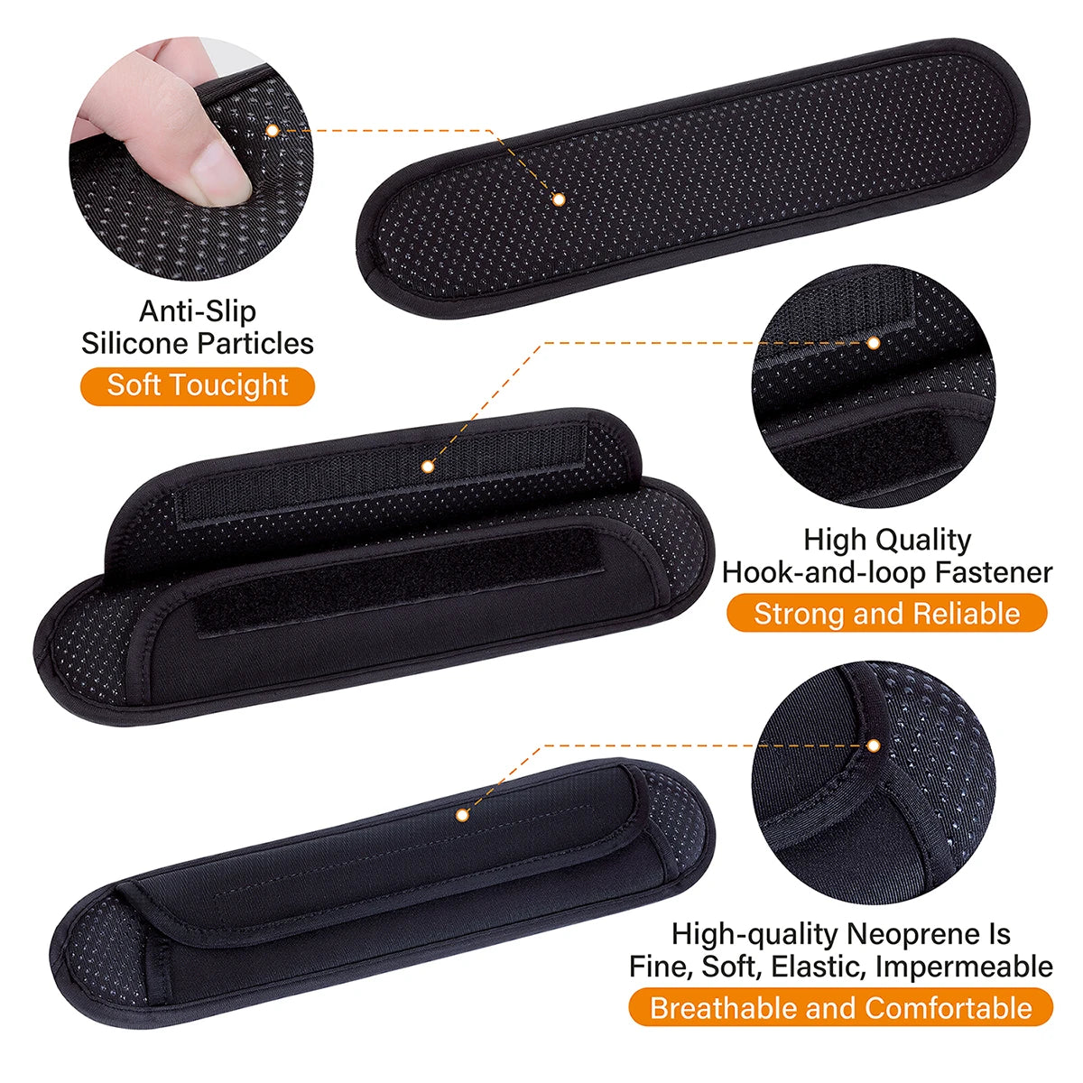 Lot de 2 Coussinets d'Épaule Universels Antidérapants – Épaulières Épaisses pour Sac à Dos, Sacs à Bandoulière, Sangles de Guitare, Sacs Ordinateur, etc. - BLACKBEARD OUTDOOR INDUSTRIES