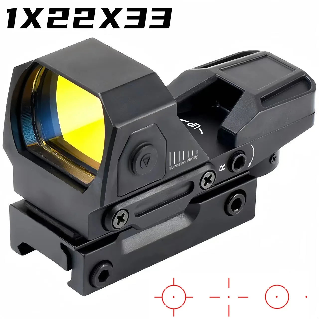 Viseur Reflex 1X40 HD101 Red Dot Sight — 4 Réticules Rouge/Vert pour Rail 11 mm ou 20 mm - BLACKBEARD OUTDOOR INDUSTRIES