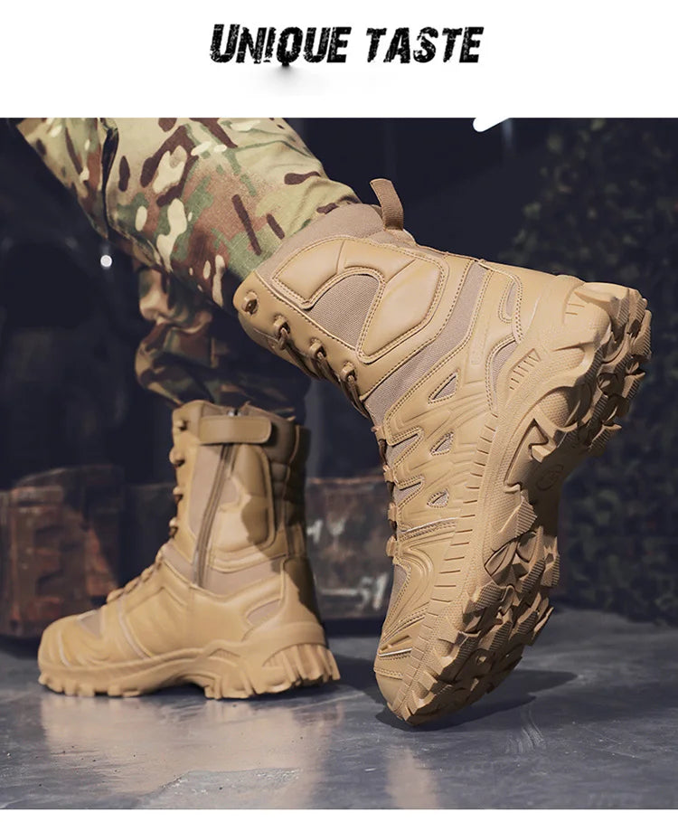 Bottes Tactiques Combat Désert pour Homme - Résistantes, Étanches et Confortables pour Randonnée et Sports Outdoor - BLACKBEARD OUTDOOR INDUSTRIES