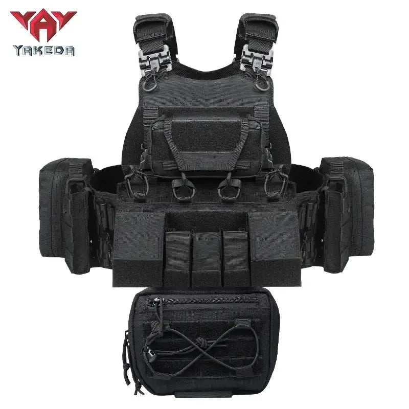 YAKEDA Porte-Plaque VT-8832 - dégagement rapide avec système MOLLE et pochettes utilitaires Ma boutique