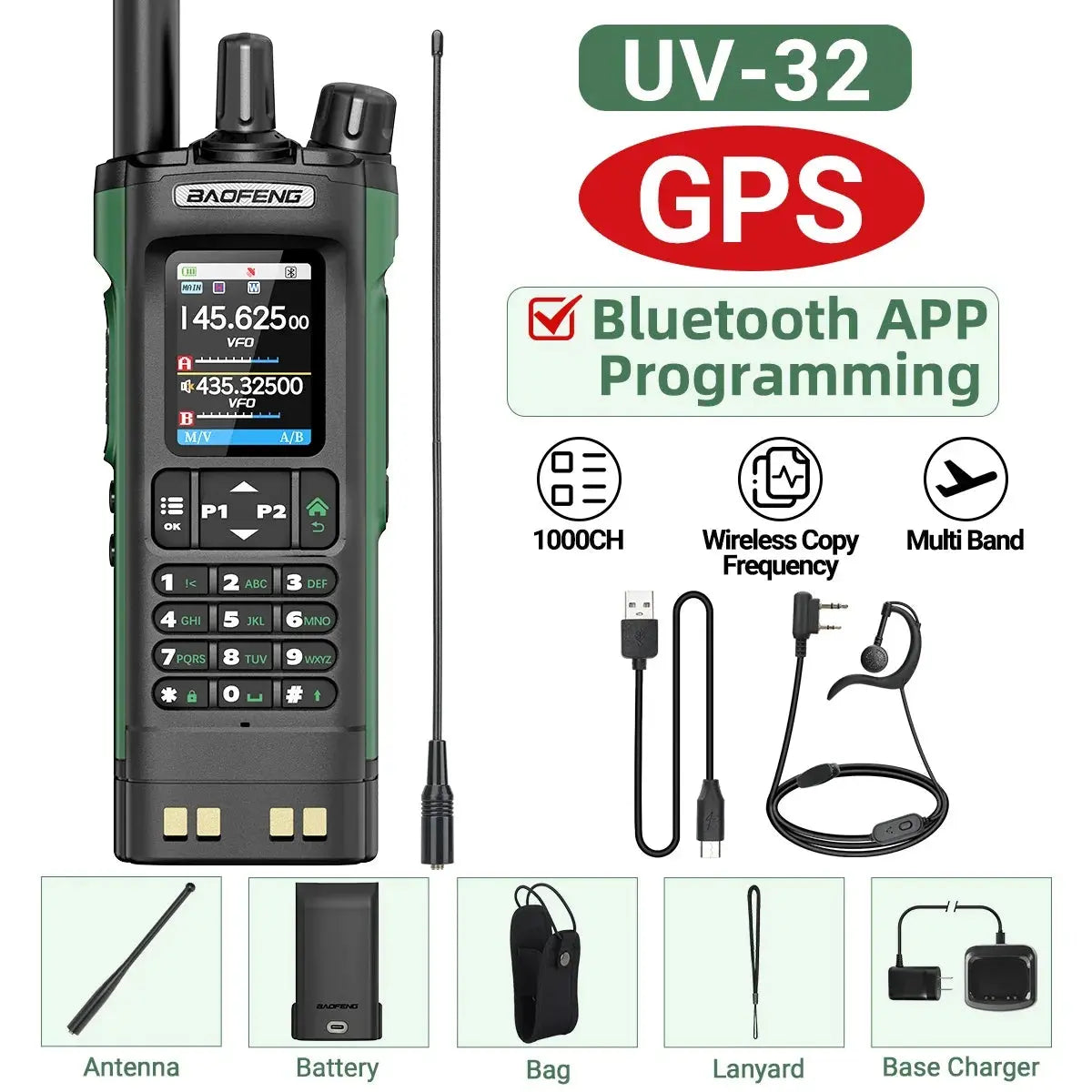 Talkie-Walkie Baofeng UV-32 – Programmation Bluetooth & GPS Intégré Ma boutique
