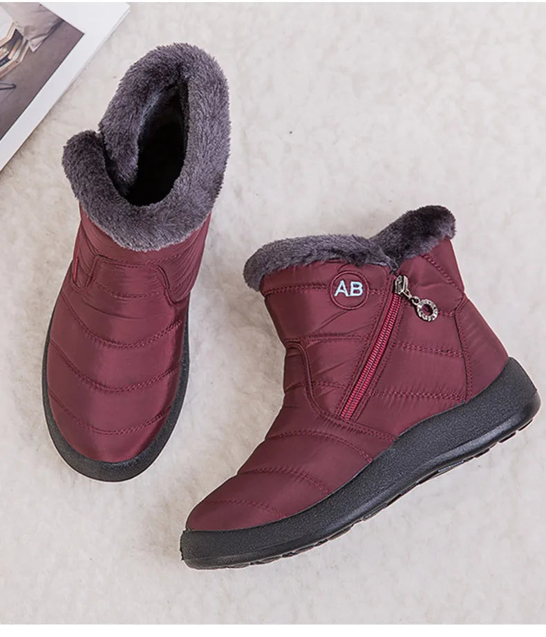 Bottines Hiver Femme Fourrées & Imperméables – Chaussures Chaudes à Talon Plat – Style Élégant & Confort – Neige / Froid - BLACKBEARD OUTDOOR INDUSTRIES