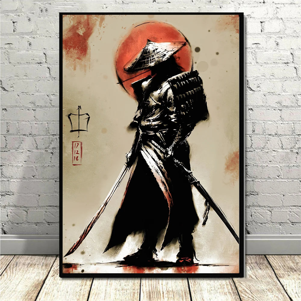 Poster Retro Japon Samurai – Impression sur Toile Canvas - BLACKBEARD OUTDOOR INDUSTRIES