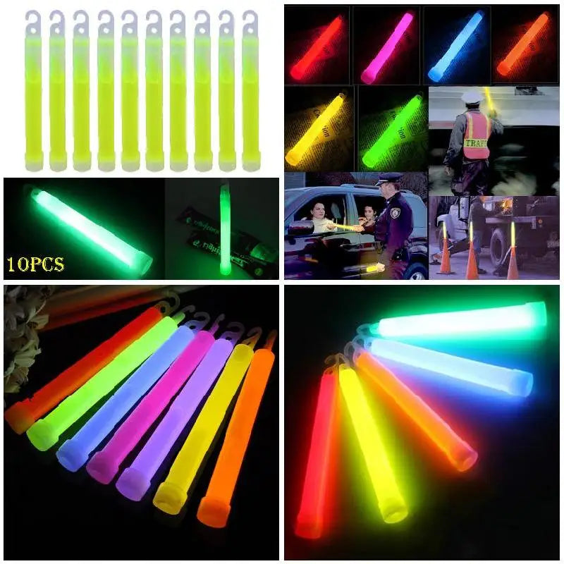 Lot de 10 Bâtons Lumineux Fluorescents avec Crochet – 6 pouces (15 cm) - BLACKBEARD OUTDOOR INDUSTRIES