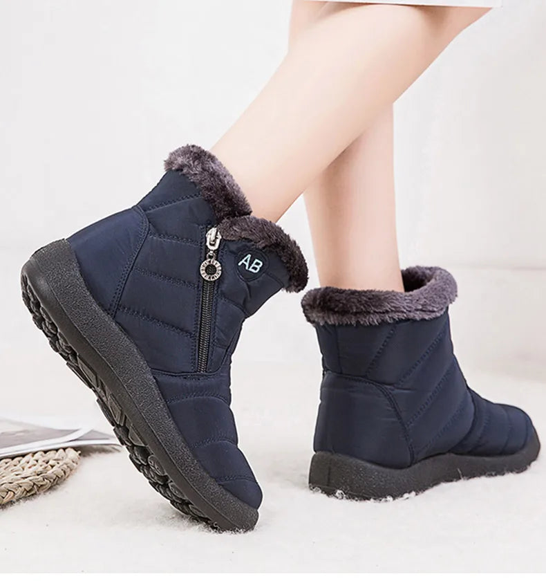 Bottines Hiver Femme Fourrées & Imperméables – Chaussures Chaudes à Talon Plat – Style Élégant & Confort – Neige / Froid - BLACKBEARD OUTDOOR INDUSTRIES