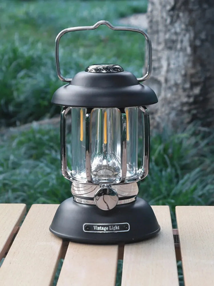 Lanterne de Camping Portable USB Rechargeable – Lampe LED Rétro Étanche pour Pêche, Randonnée, Tente, Lumière d'Urgence - BLACKBEARD OUTDOOR INDUSTRIES