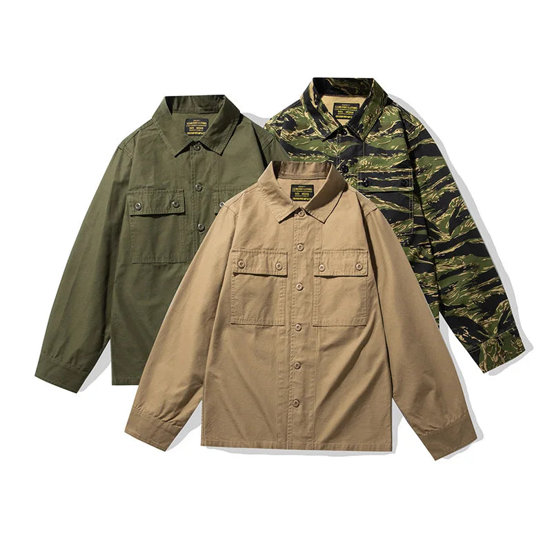 Chemise Camouflage Homme – Style Rayures Tigre | Manches Longues | Multi-poches | Casual & Workwear - BLACKBEARD OUTDOOR INDUSTRIES