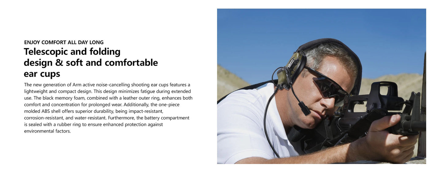 ARM NEXT F10 Casque Tactique Électronique de Protection Auditive – Atténuation du Bruit et Amplification des Sons pour Chasse et Tir BLACKBEARD OUTDOOR INDUSTRIES