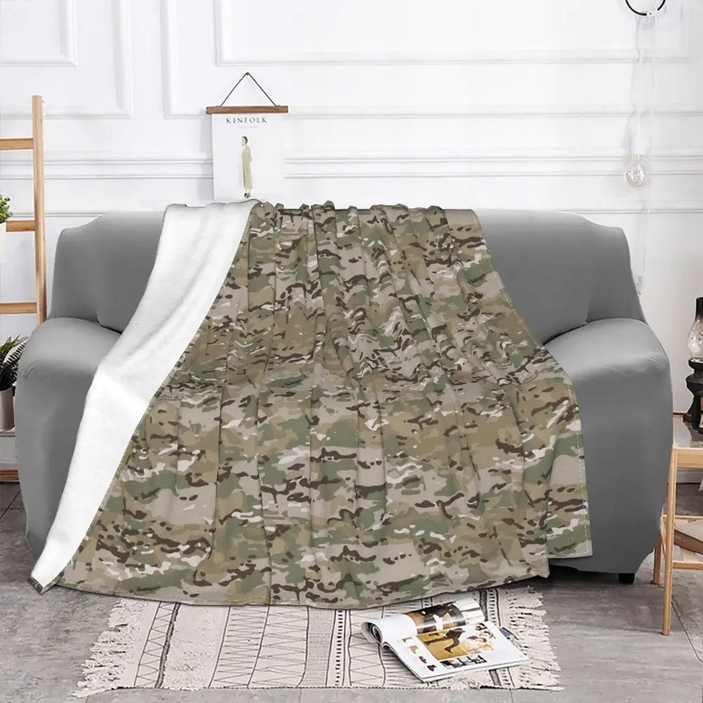 Couverture Multicam en Velours – Plaid Camouflage Militaire Multifonction, Douce et Légère - BLACKBEARD OUTDOOR INDUSTRIES