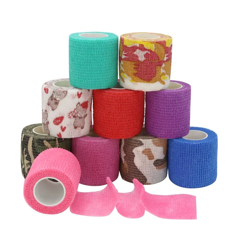 10 Rouleaux de Bande Auto-adhésive Élastique - Bandage Sportif, Tape de Protection pour Articulations (Genou, Doigt, Épaule) et Accessoires Tatouage - BLACKBEARD OUTDOOR INDUSTRIES