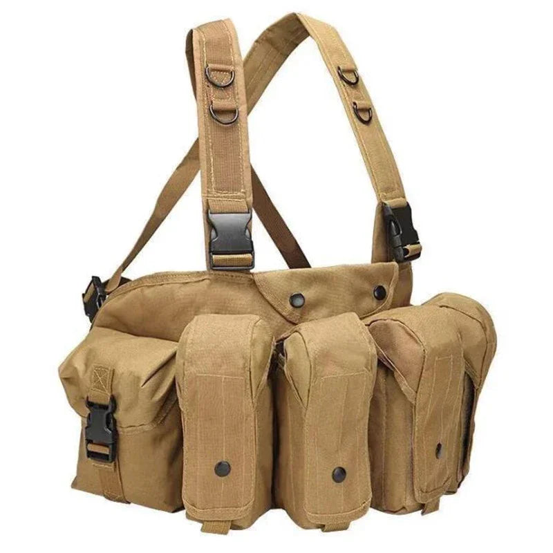 Chest rig Tactique Molle Body Armor – Camouflage Woodland, Porte-Chargeurs et Accessoires de Combat pour Airsoft et Chasse BLACKBEARD OUTDOOR INDUSTRIES