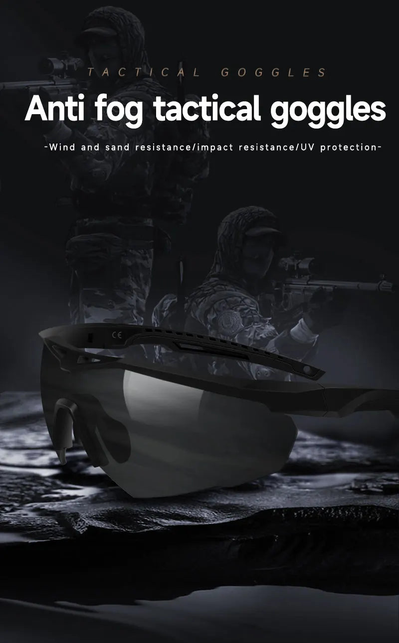 Lunettes Tactiques de Tir 3 Lentilles - Lunettes Résistantes aux Impacts, Anti-buée et Anti-vent BLACKBEARD OUTDOOR INDUSTRIES