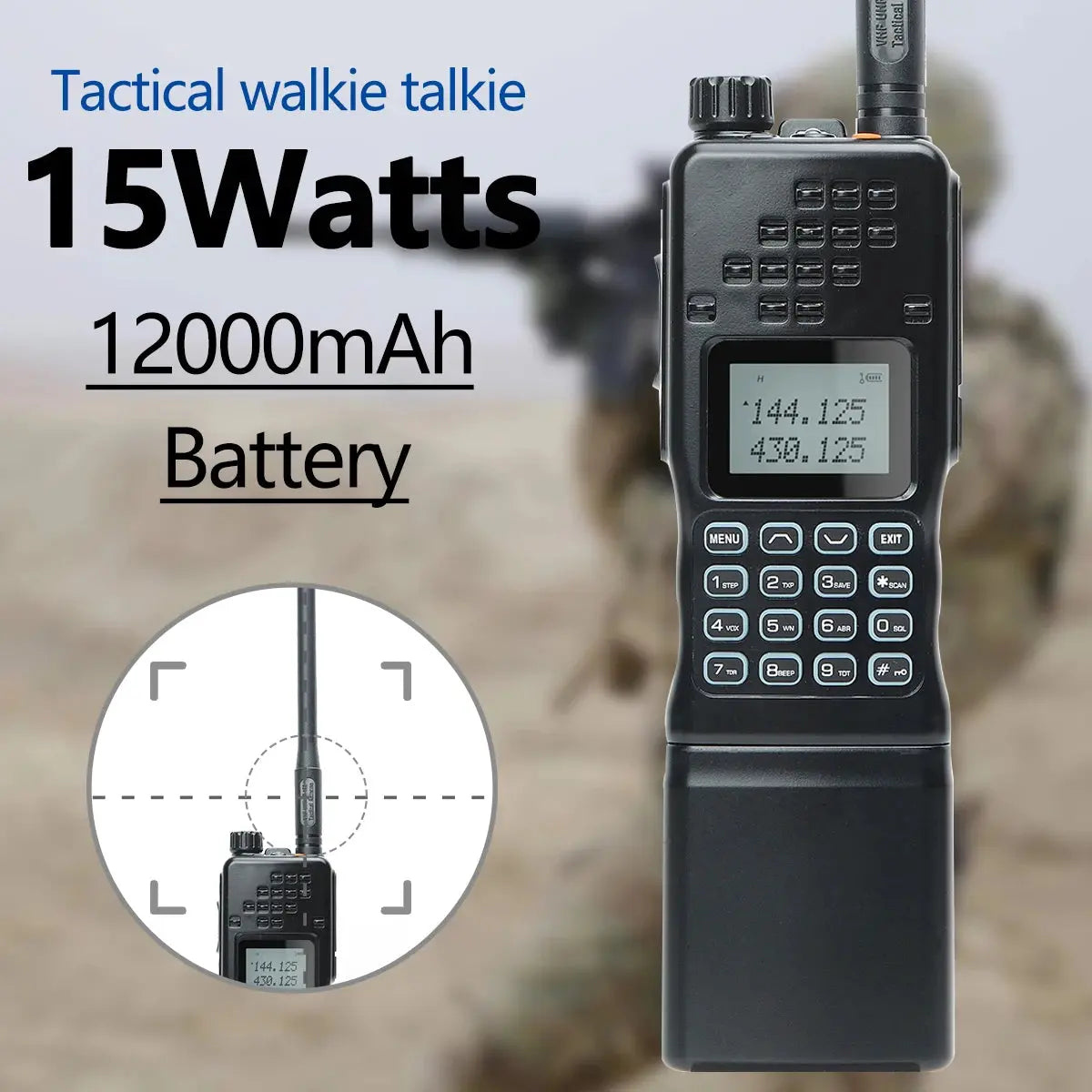 Baofeng AR-152 – Radio Tactique Puissante 25W | Batterie 12000 mAh | Portée jusqu'à 15 kml Longue portée type AN PRC-152 Ma boutique