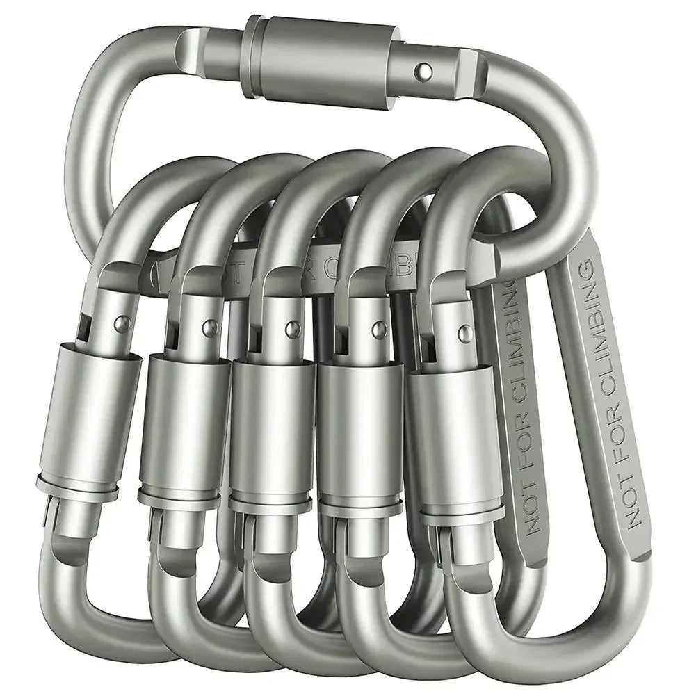Lot de 6 Mousquetons D-Ring en Alliage d’Aluminium – Accessoires Multifonctions Outdoor - BLACKBEARD OUTDOOR INDUSTRIES